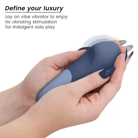 Womanizer Vibe Lay-On Silent UltraWave Vibrator Dark Blue 17.1 cm