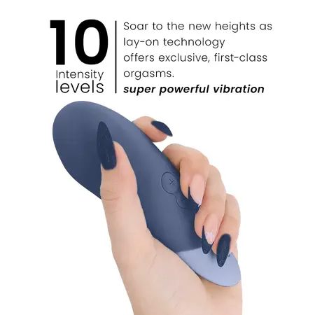 Womanizer Vibe Lay-On Silent UltraWave Vibrator Dark Blue 17.1 cm