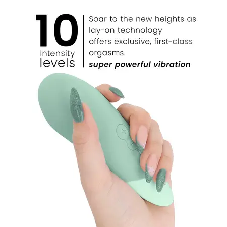 Womanizer Vibe Lay-On Silent UltraWave Vibrator Sage 17.1cm Silicone