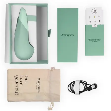Womanizer Vibe Lay-On Silent UltraWave Vibrator Sage 17.1cm Silicone