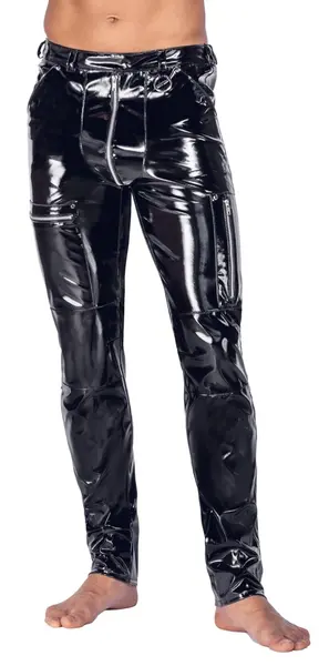 Black Level Pants L - Black Eco Leather, Comfortable Fit, Size L