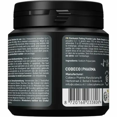 Cobeco Fist Assist Powder Lubricant 135g - Customizable Gel Formula