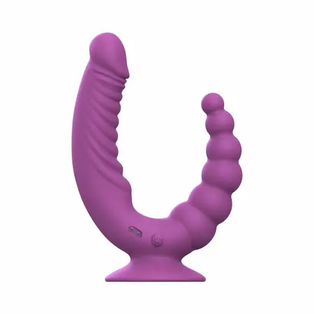 Teazers Double Vibrator Purple - Dual Action Model with Suction Cup & Remote
