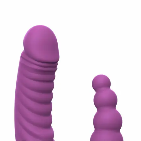 Teazers Double Vibrator Purple - Dual Action Model with Suction Cup & Remote