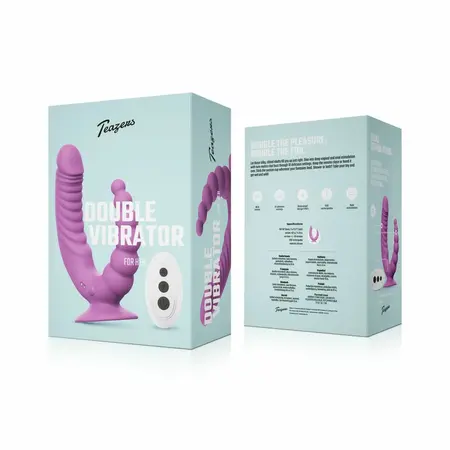Teazers Double Vibrator Purple - Dual Action Model with Suction Cup & Remote