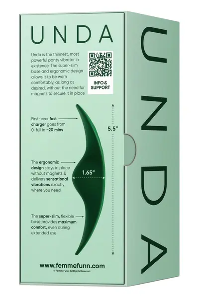 FemmeFunn Unda Dark Green - Ultra-Thin Wearable Intimate Device, Remote Control