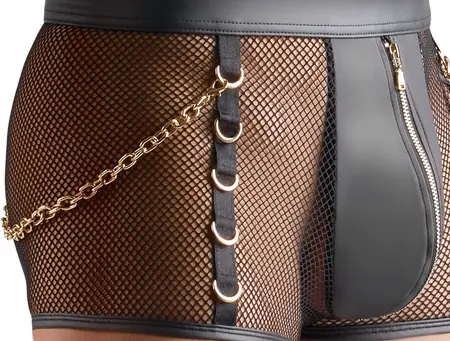 Svenjoyment Net & Wetlook Black Pants 2XL with Gold Accent Rings