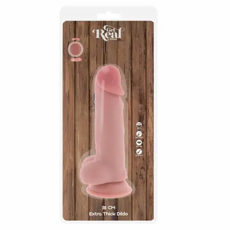 Get Real Deluxe много дебело двуслойно реалистично дилдо, 31 см
