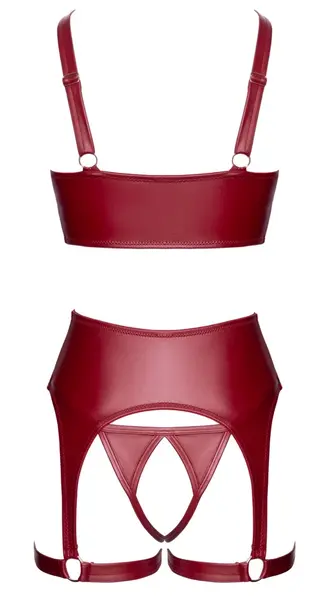 Cottelli Lingerie Red Matte Shelf Bra & Suspender Set 80B/M