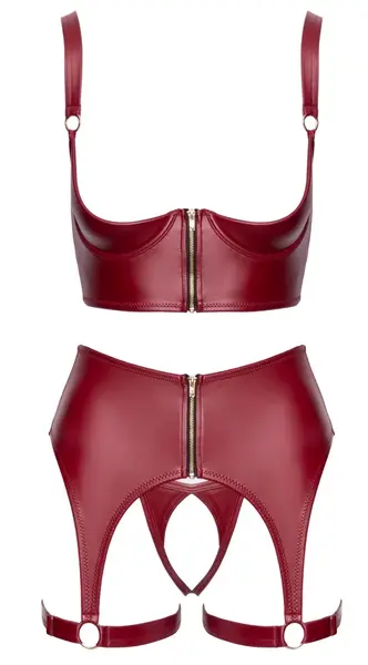 Cottelli Lingerie Set Bordeaux Matte 75B/S Adjustable Details