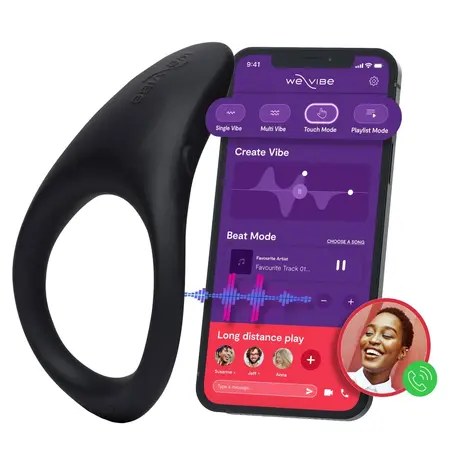 We-Vibe Verge 2 Flexible Silicone Intimate Ring with App Control, Black