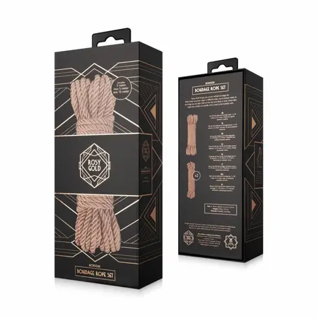 Rosy Gold Rope Set Elegant Luxury Bondage Ropes 8m Soft Fiber Gold