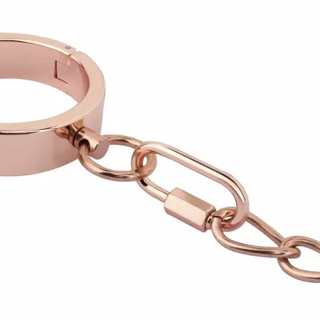 Rosy Gold Adjustable Metal Handcuffs with Quick Release, Rose Gold Finish