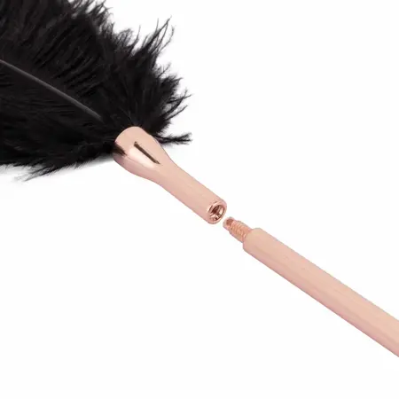 Rosy Gold Feather Tickler & Whip - 2-in-1 Rose Gold Accessory