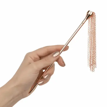 Rosy Gold Feather Tickler & Whip - 2-in-1 Rose Gold Accessory