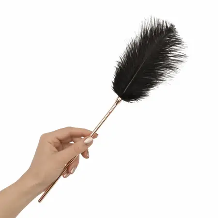 Rosy Gold Feather Tickler & Whip - 2-in-1 Rose Gold Accessory