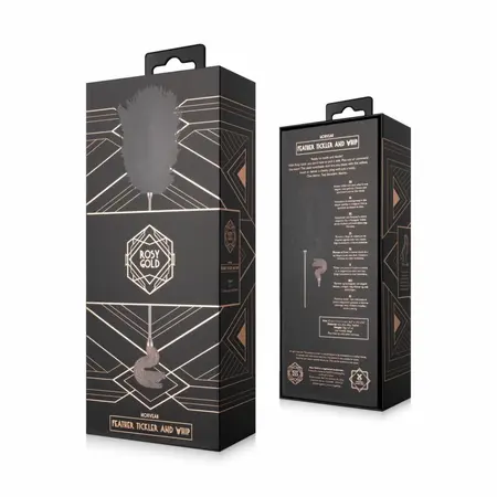Rosy Gold Feather Tickler & Whip - 2-in-1 Rose Gold Accessory