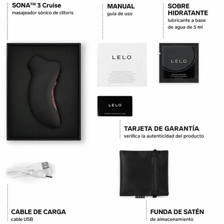 LELO SONA 3 Cruise Black - Sonic Intimate Device with App Control