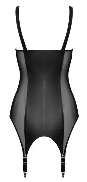 ZADO Leather Basque Dress 2XL - Adjustable Straps, Transparent Inserts