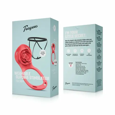 Teazers Red Adjustable Wearable Stimulation System with Remote Control