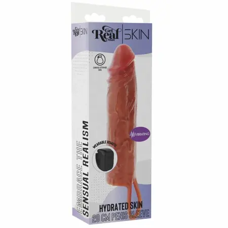 ToyJoy Hydrated Skin Silicone Vibrating Sleeve Caramel 20cm Remote-Controlled