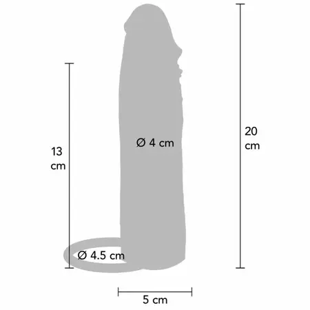 TOYJOY Hydrated Skin Silicone Extension Sleeve Caramel 20cm Flexible Fit