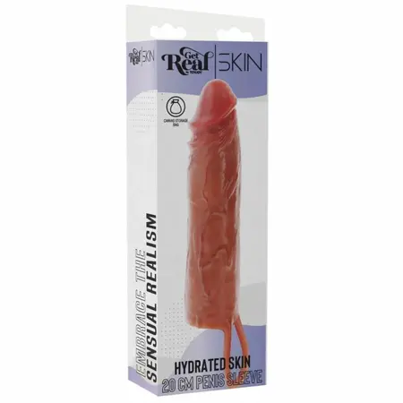 TOYJOY Hydrated Skin Silicone Extension Sleeve Caramel 20cm Flexible Fit