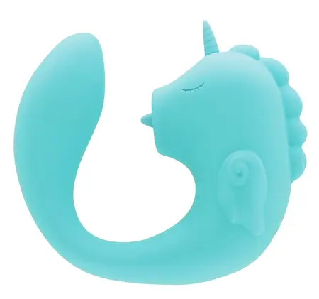 Unihorn C-Horse Ocean Peak Dual Motor Intimate Device, Blue Silicone