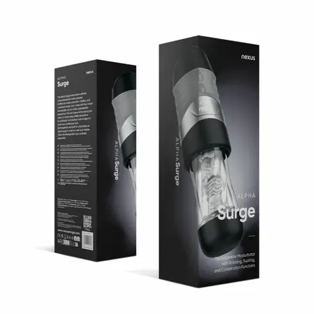 Nexus Alpha Surge Rotating & Suction Intimate Machine Black