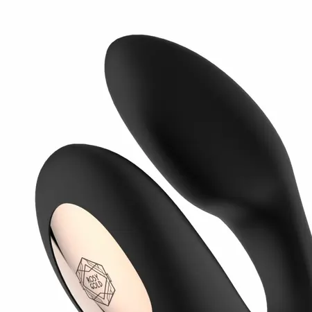 Rosy Gold C-Shape Black - Multi-Zone Vibrator with Luxury Charging Case