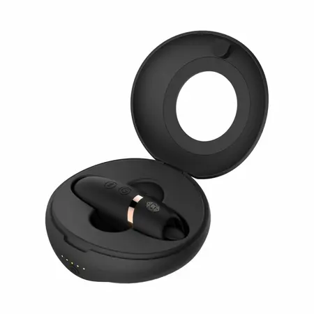 Rosy Gold Licking Stimulator Black with Premium Charging Case - Compact Design