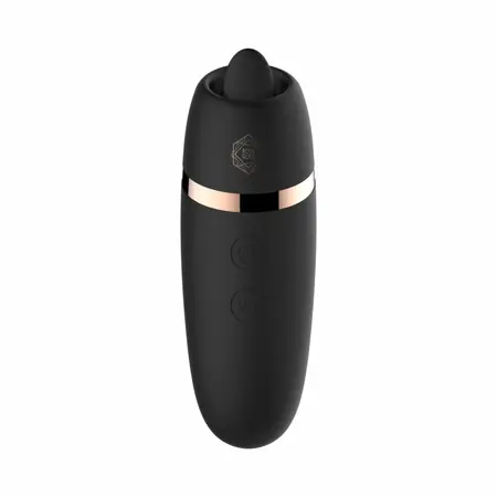 Rosy Gold Licking Stimulator Black with Premium Charging Case - Compact Design