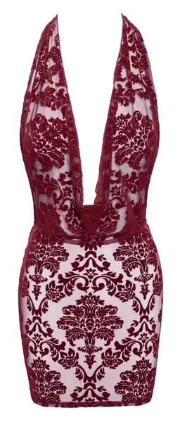 Noir Handmade Kink Royal Velvet Mini Dress Burgundy Red XL