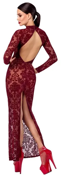 Noir Handmade Kink Royal Long Velvet Burgundy Dress Size S