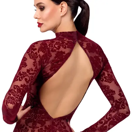 Noir Handmade Kink Royal Long Velvet Burgundy Dress Size S