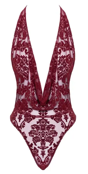 Noir Handmade Kink Royal Transparent Velvet Body Red XL