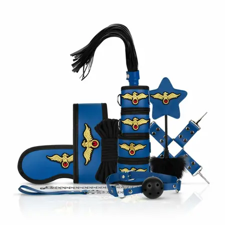 Easytoys Pilot’s Passion 11-Piece Bondage Restraint Set Black