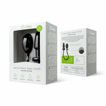 EasyToys Inflatable Anal System Black - Adjustable Size, Release Valve