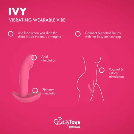 EasyConnect Ivy Wearable App-Controlled Intimate Device, Purple, Compact