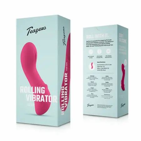 Teazers Rolling Mini Vibrator Raspberry Pink - Compact Ergonomic Massager