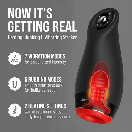 Teazers Heating Oral Stimulation Device Black - Multi-Function, Ergonomic, Warming