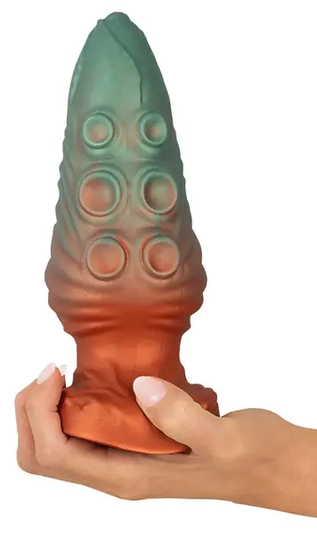 Beasty Cocks Atlantis Silicone Plug with Suction Cup 21cm Metallic