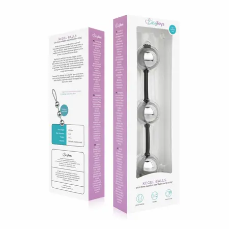 EasyToys Geisha Metal Kegel Balls Silver - Strengthening System, 321g