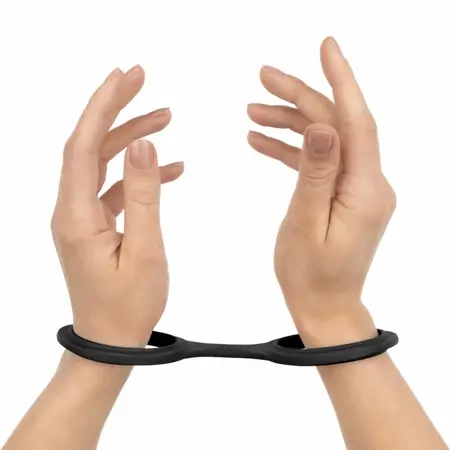 EasyToys Silicone Restraint Handcuffs Black - Flexible & Lightweight Design