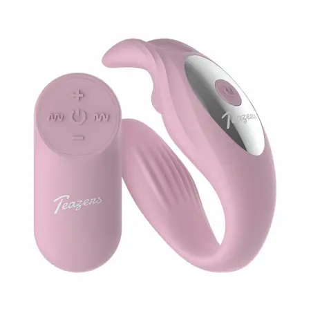 Teazers Bunny Dual-Action Couple Device with Remote, Pink, USB Rechargeable