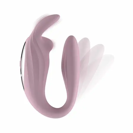 Teazers Bunny Dual-Action Couple Device with Remote, Pink, USB Rechargeable