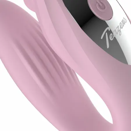 Teazers Bunny Dual-Action Couple Device with Remote, Pink, USB Rechargeable
