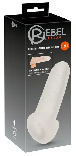 Rebel Thickening Intimate Sleeve L Transparent 16.5 cm Flexible TPE