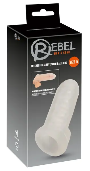 Rebel прозрачен удължител за пенис, M, 16,5 см