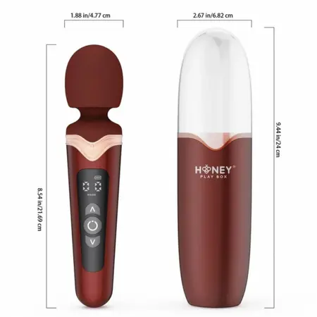HoneyPlayBox Stormi Red Wand - Heating, 9 Modes, Magnetic Charging